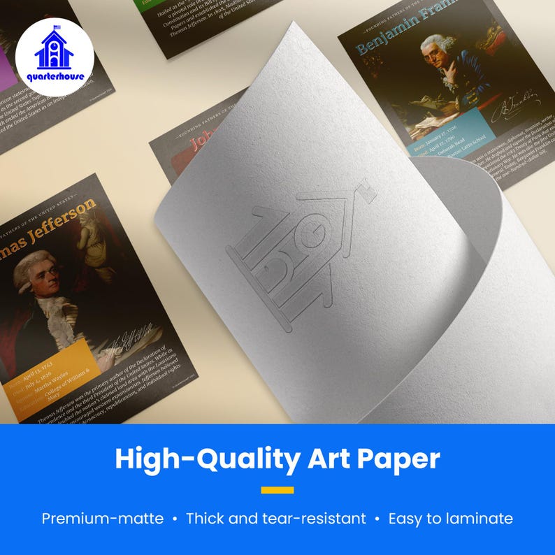 Quarterhouse Founding Fathers Poster Set, Social Studies Classroom Learning Materials for K-12 Students and Teachers, Set of 6, 12 x 18... image 2