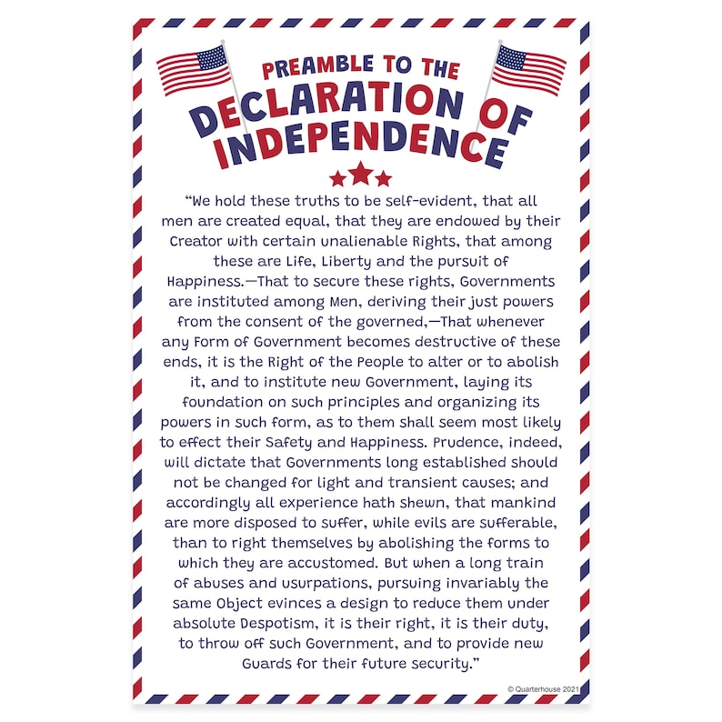 what does the preamble of the declaration of independence tell