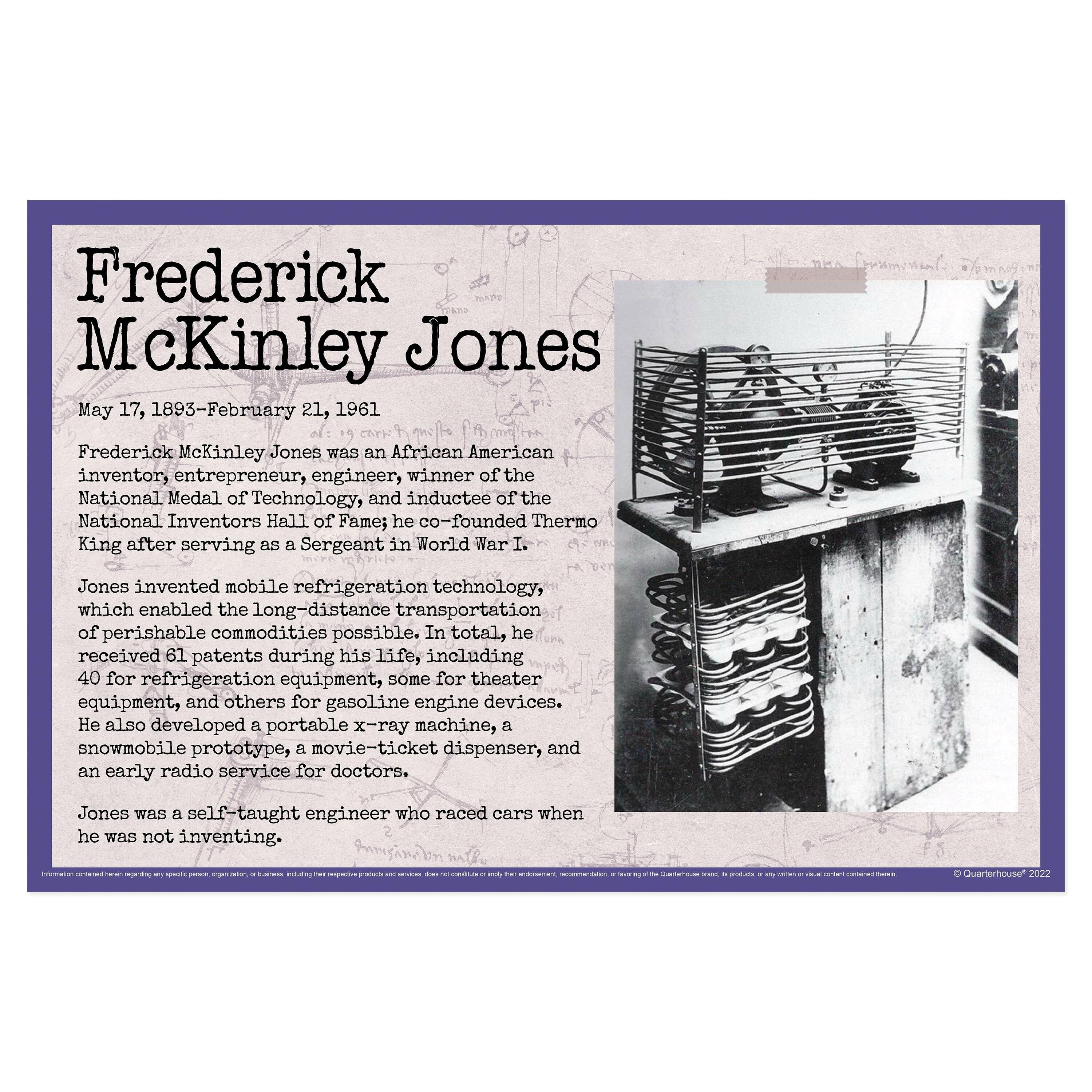 Quarterhouse Black Inventors Frederick Mckinley Jones Biographical