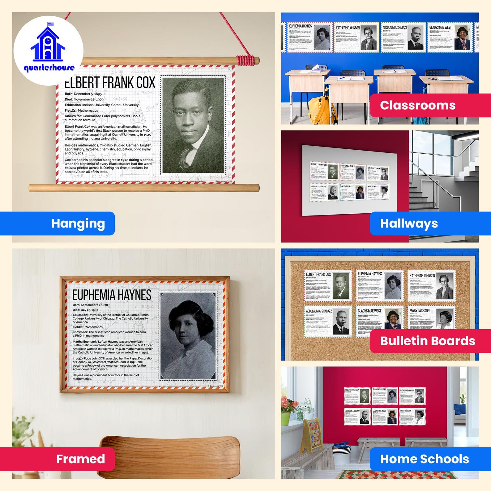 Quarterhouse Black Mathematicians Poster Set, Math and History ...