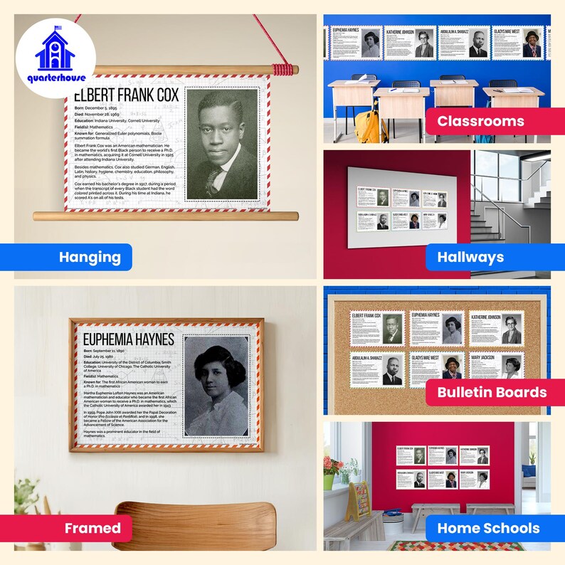 Quarterhouse Black Mathematicians Poster Set, Math and History ...