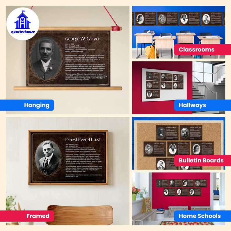 Quarterhouse Black Scientists Poster Set, Science and History Classroom ...