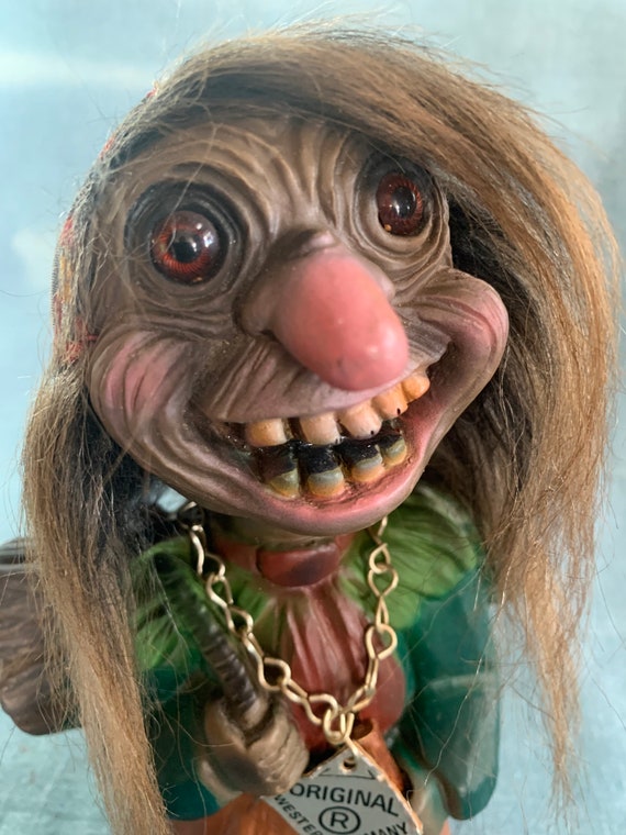 Vintage 1960s Heico Troll Bobble Head Nodder Troll Original West