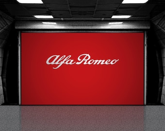 Letrero de aluminio para garaje Alfa Romeo: decoración de pared cortada con CNC