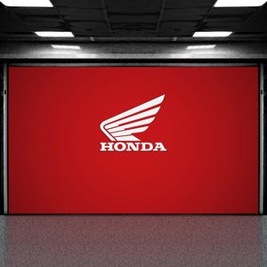 Banniere garage Moto HRC Honda Racing Décoration Atelier Banderole
