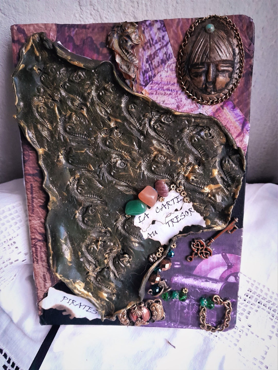 Grand Note Book Relief Decor, Pirate's Treasure , Journal, Travel Diary ...