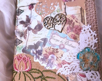 Floral decor journal,   notebook, Junk journal, Personal diary, 200 pages