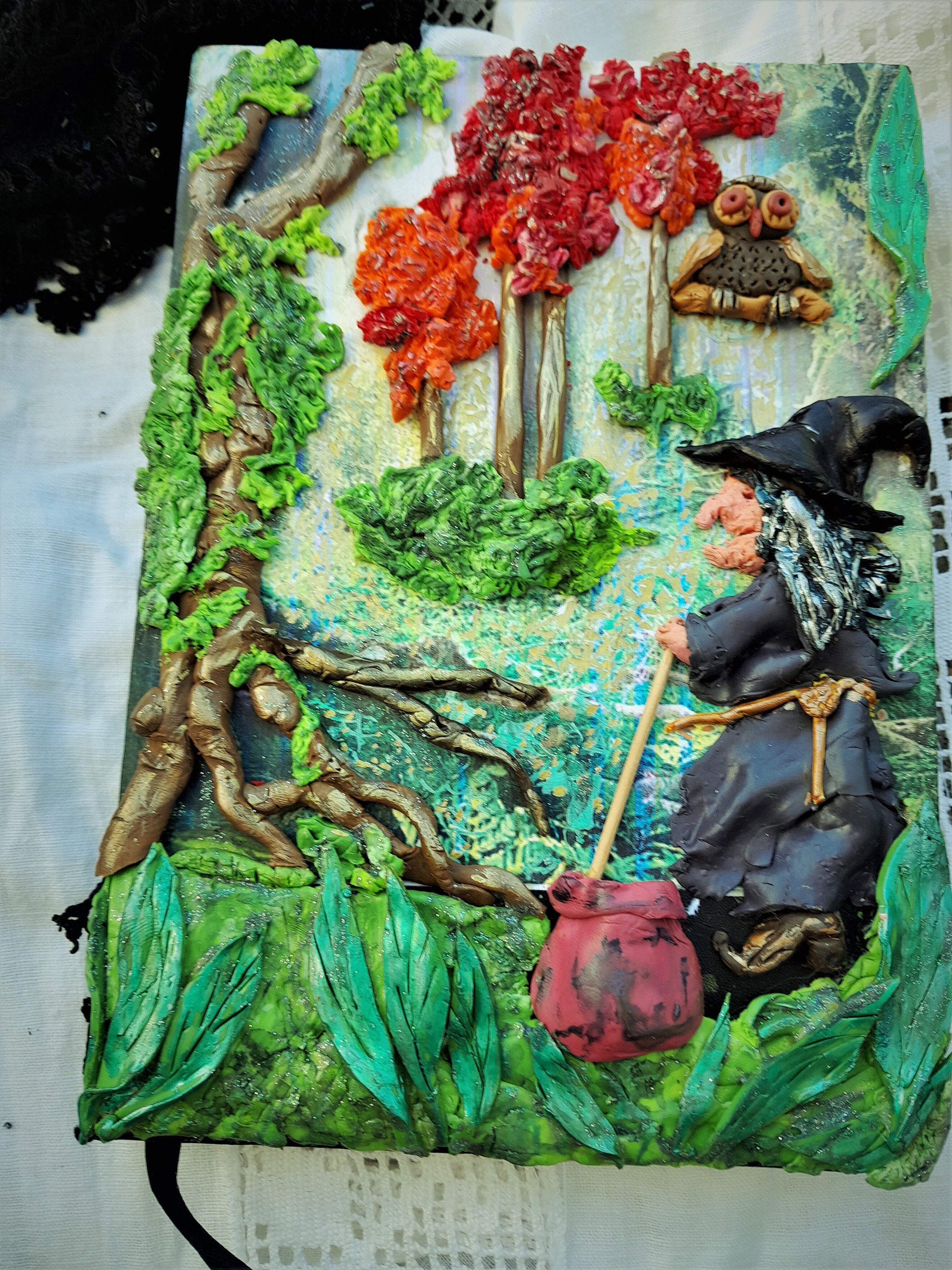 Large Note Book Relief Decoration Grimoire of Witchcraft - Etsy