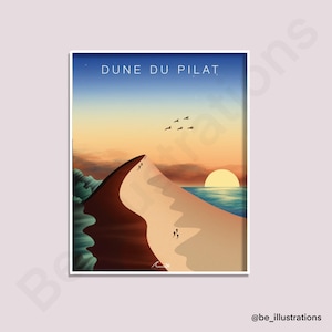 Póster - Duna de Pilat - Francia - Póster de diseño - Decoración