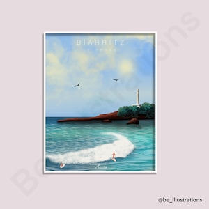 Póster - Biarritz - Francia - Diseño de póster - Decoración
