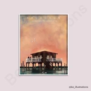 Póster de Arcachon - Francia - Póster de diseño - Decoración