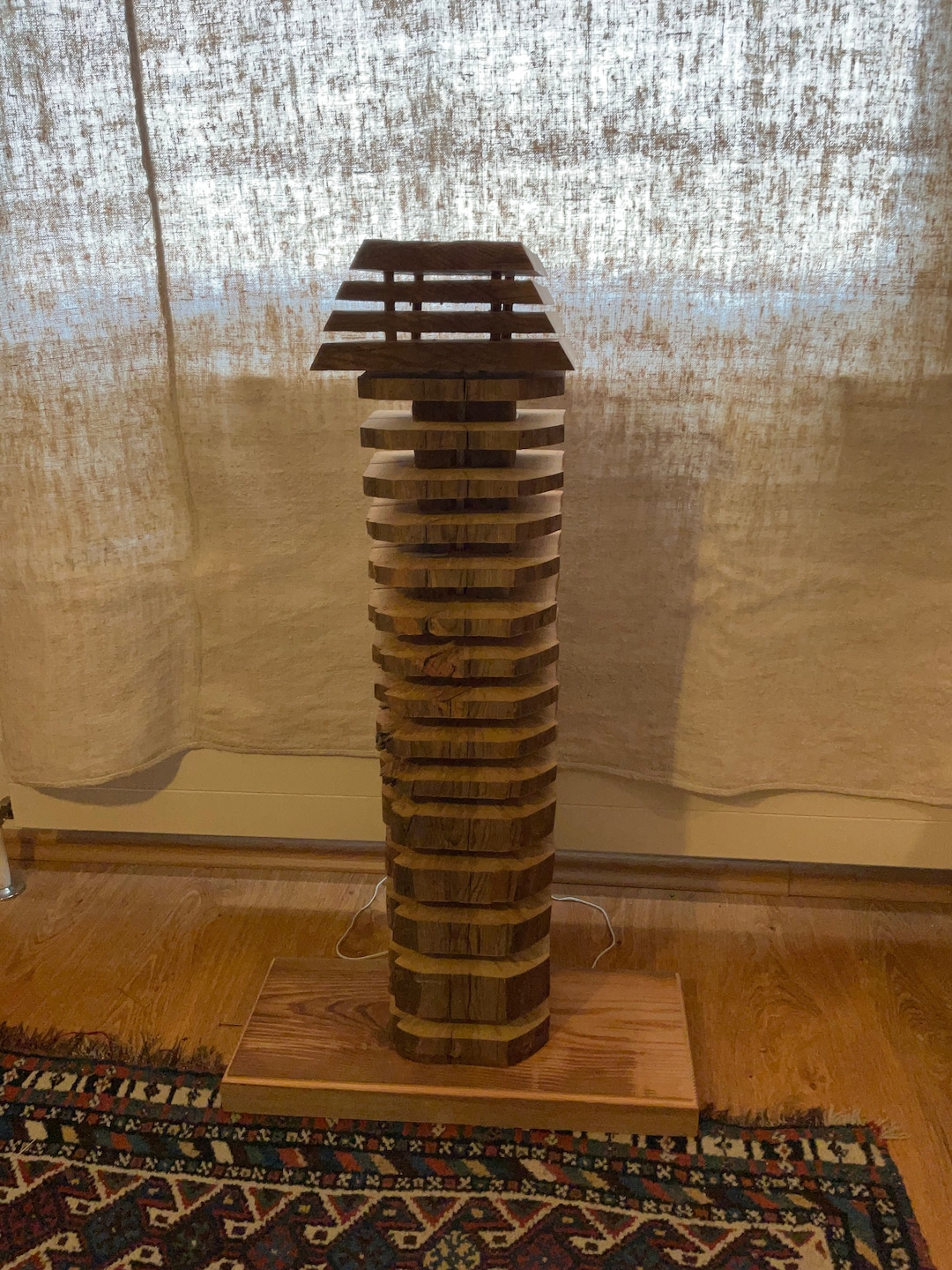 Reclaimed Wood Floor Lamp Etsy