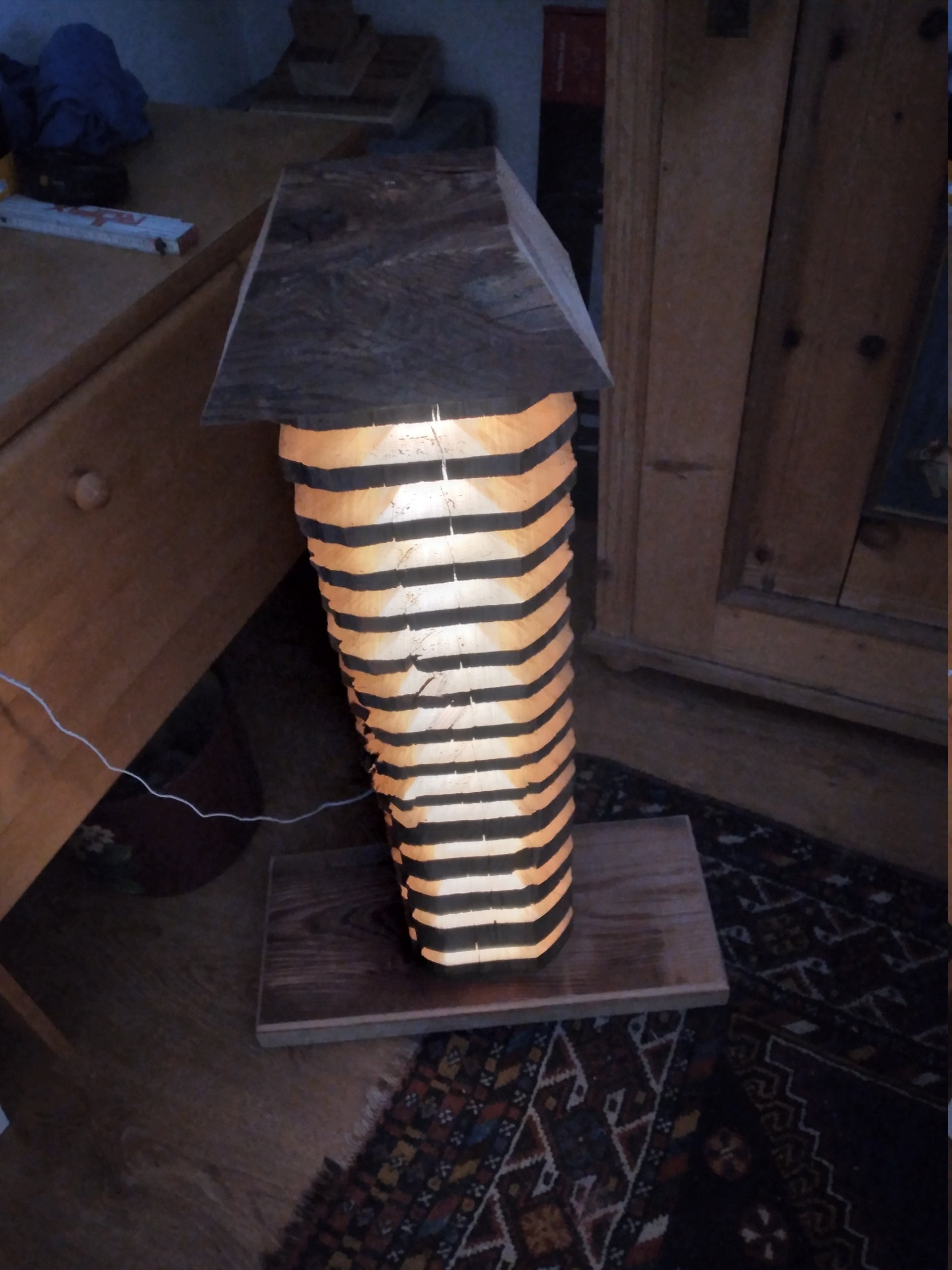 Reclaimed Wood Floor Lamp Etsy