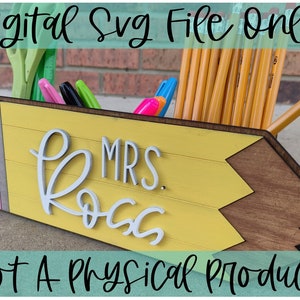 Teacher | Pencil | Holder | Storage | Gift | Appreciation | Digital | Laser | Organizer | Desk Organizer
