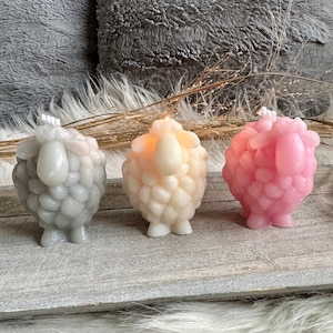 Candle sheep lamb with scent 100% sustainable | Recycled candle | Upcycling Candle | colorful