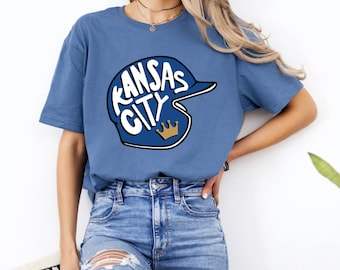 Kansas City Royals Baseball Shirt: Helmet Crewneck