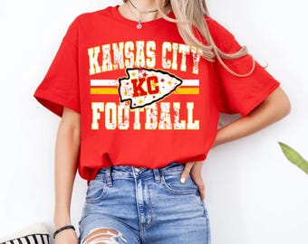 KC Chiefs Football T-Shirt: Kansas City with Stars
