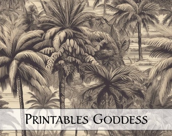 Vintage Hawaii Beach and Ocean Seamless Pattern, Repeat Pattern, Commercial Use Digital Pattern, Seamless Pattern