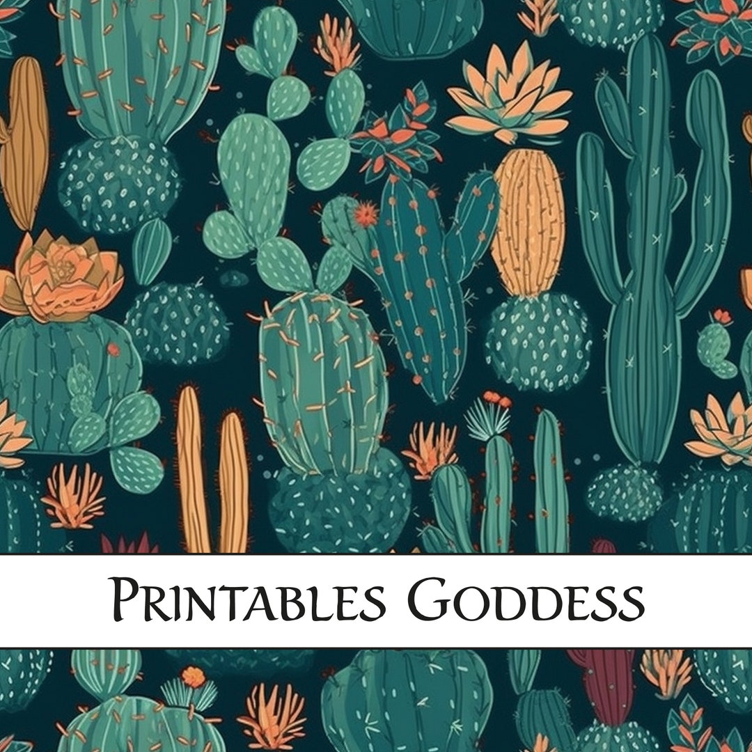 Cactus Seamless Pattern, Repeat Pattern, Commercial Use, Digital ...