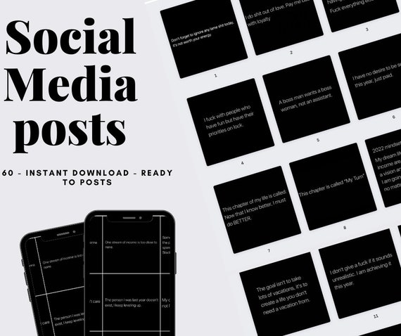60 Business/motivation Social Media Posts Black Instagram - Etsy ...