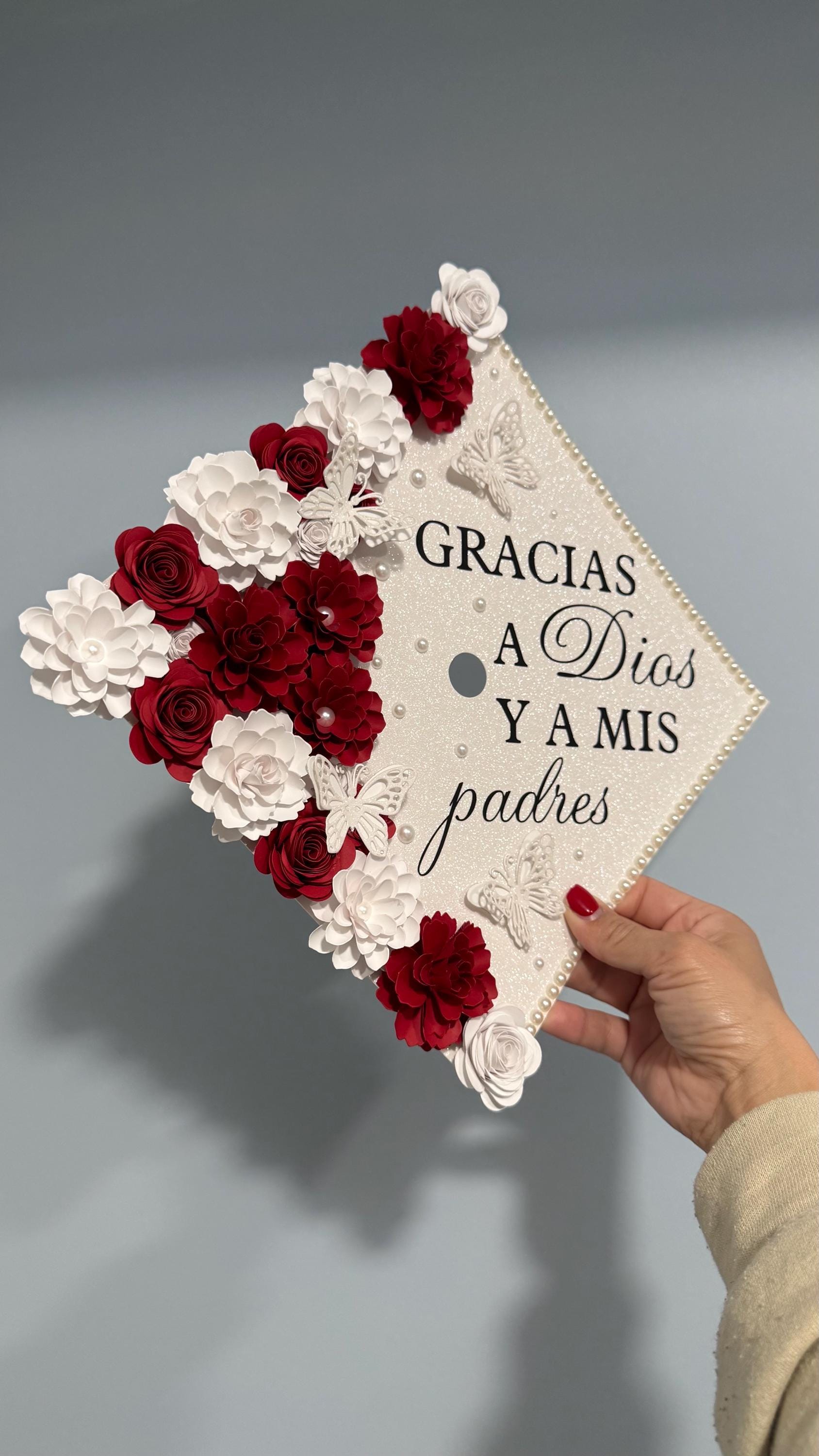 Graduation Cap Topper Red Flowers - Etsy
