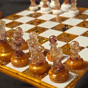 Resin Chessboard Set, Unique Gift for Chess Collectors, Custom Game Board, Ideal Housewarming or Anniversary Present