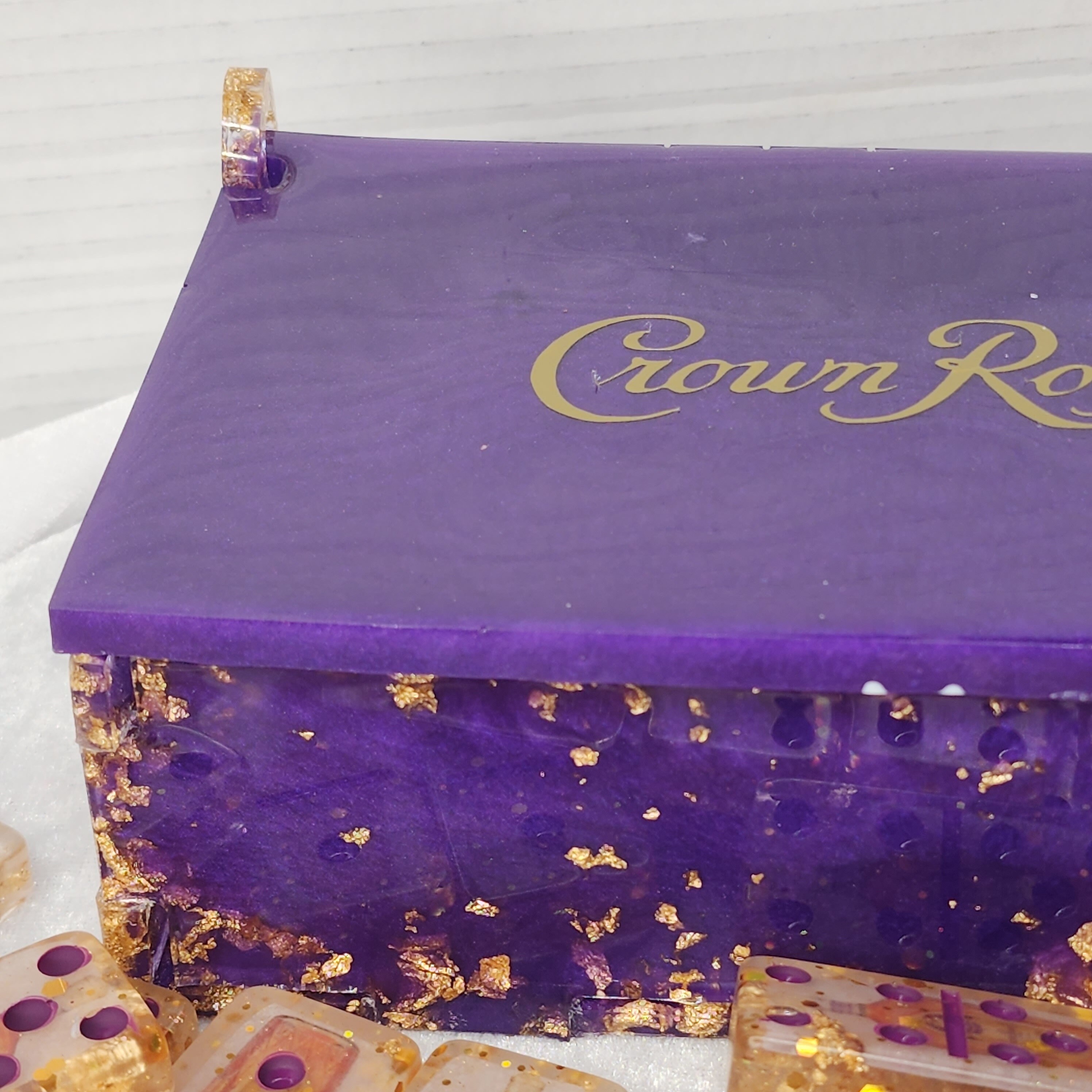 Handmade Crown Royal Domino Set: Resin Art Game Night - Etsy display picture 1