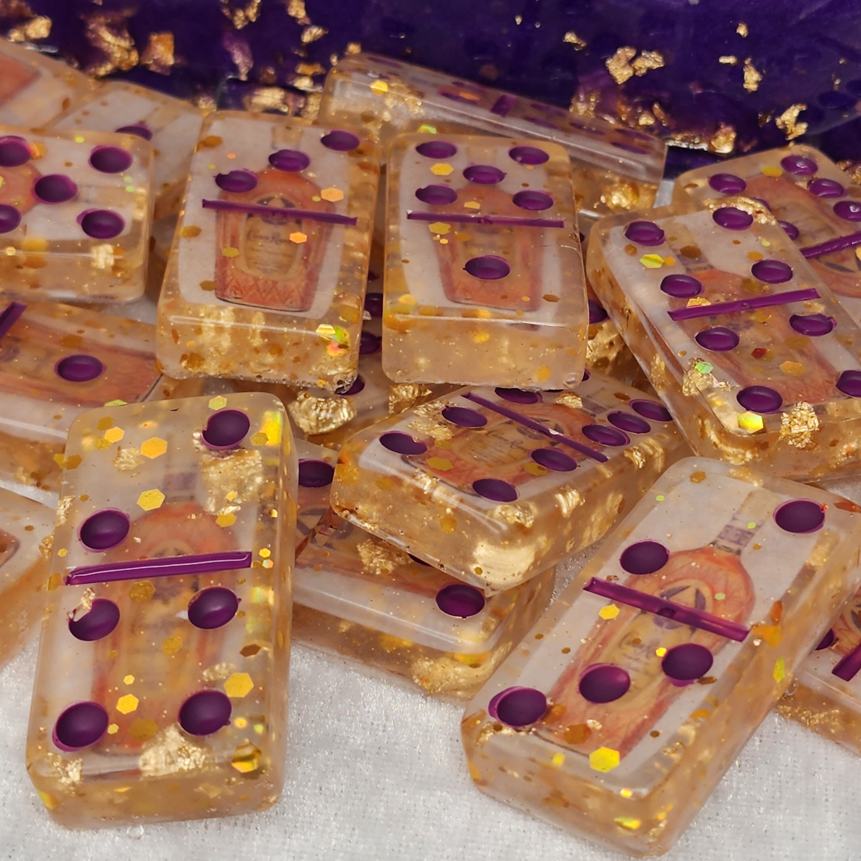 Handmade Crown Royal Domino Set: Resin Art Game Night - Etsy display picture 1