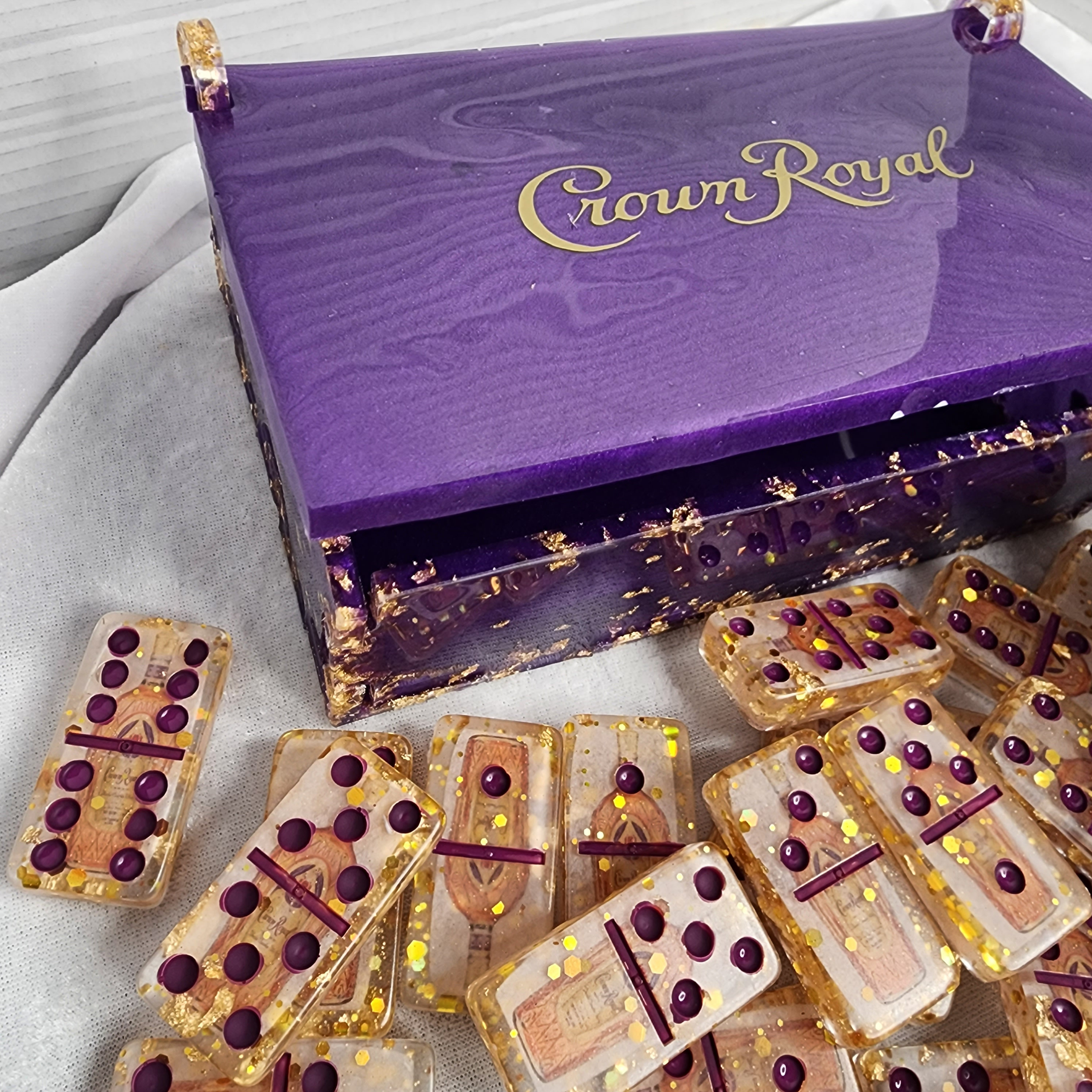 Handmade Crown Royal Domino Set: Resin Art Game Night - Etsy display picture 1
