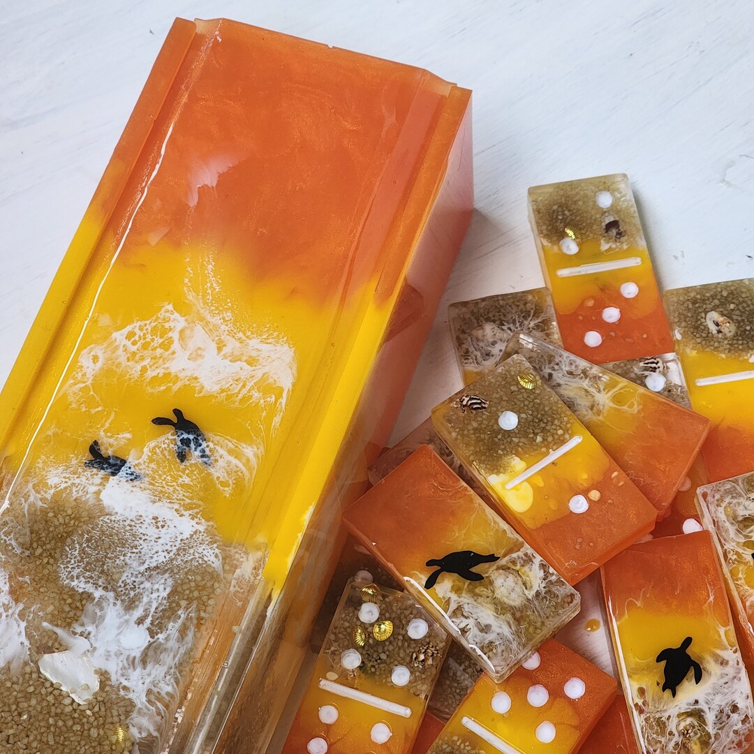 Sunset Ocean Dominos, Handmade Domino Set, Mother's Day Gift, Stockings ...