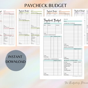 Paycheck Budget Worksheet, Weekly Budget, PDF Printable, US Letter Size ...