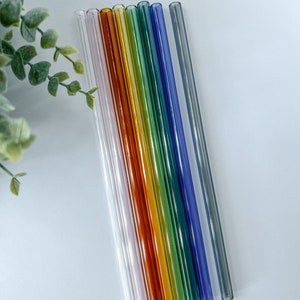 Glass Straws | For Iced Coffee Glasses | Straws for Beer Can Glass Cups | Glass Straws for Cocktails | Glass Cups Accessories
