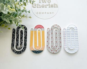 Jumbo Acrylic Paperclip, Planner Bookmark, Novelty Office Supply