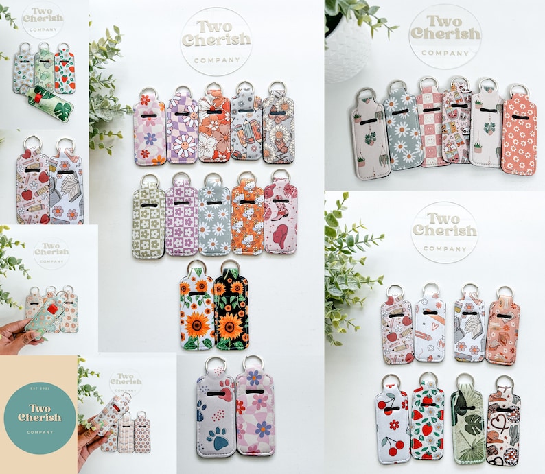 Keep your lip balm close and never lose it again with this cute chapstick holder keychain.  neoprene keychain is perfect to carry your chapstick, lip balm, or lipstick on the go. It is a must-have accessory for anyone who loves convenience and style.