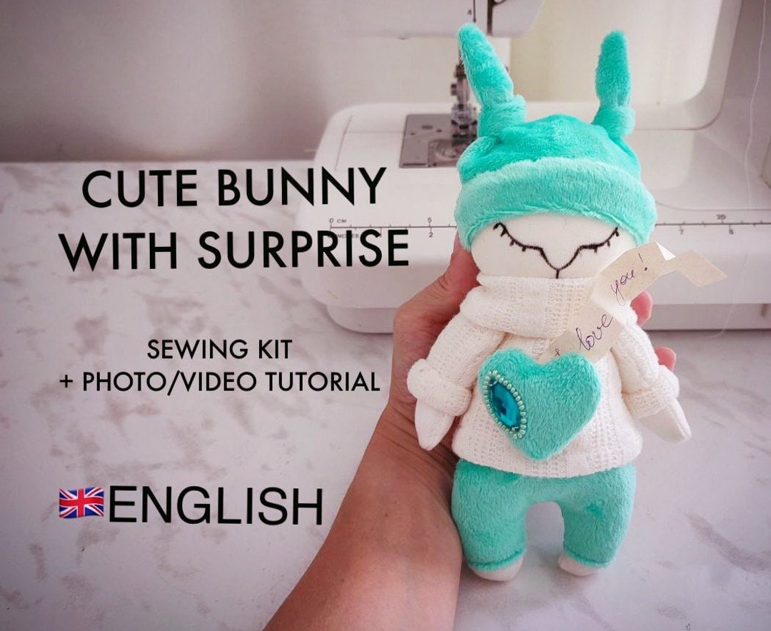 Padded Rabbit Sewing Tutorial DIY Bunny Sewing Kit | Pattern Sewing Stuffed Rabbit | Video Tutorial ...