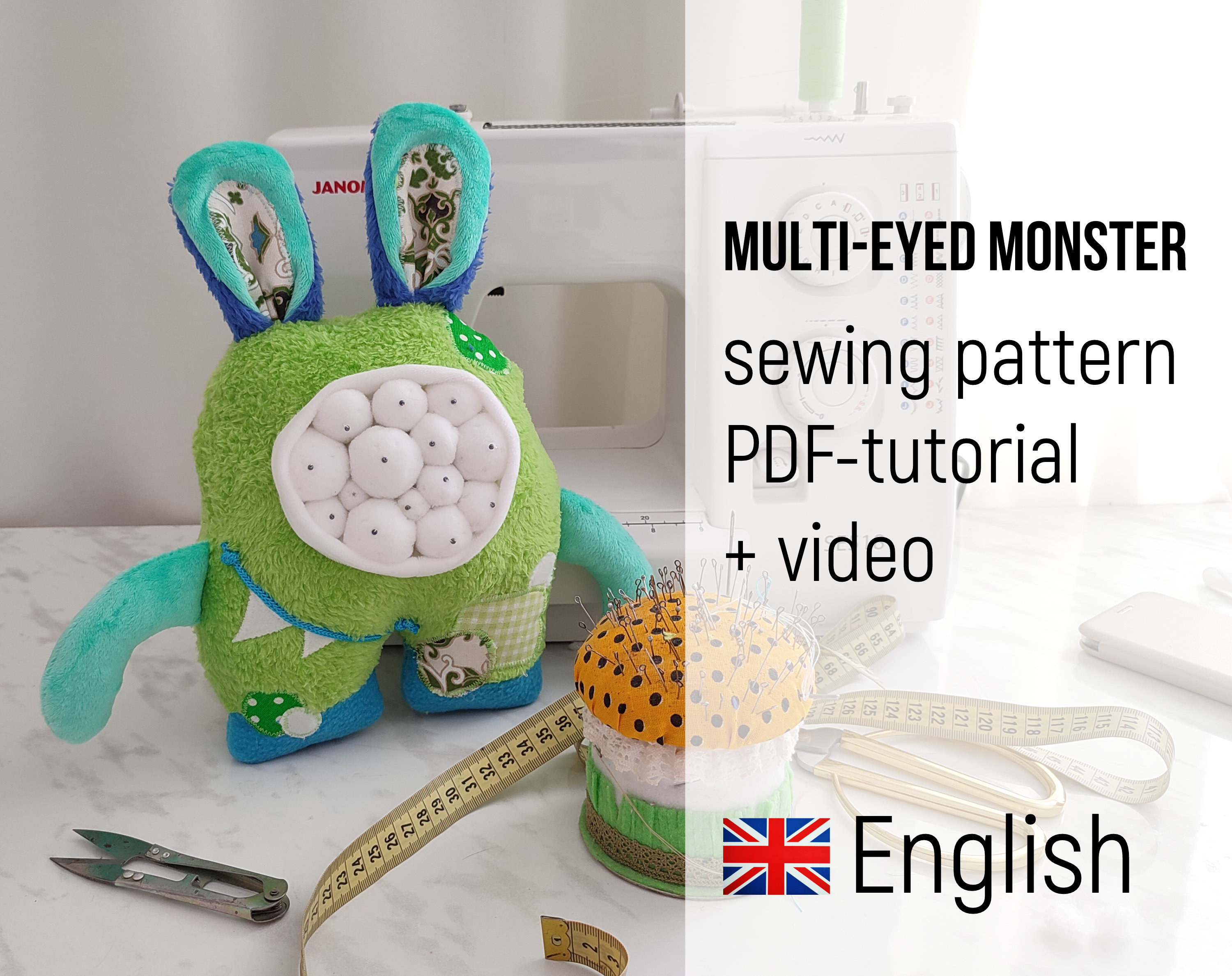 Monster Toy Sewing Pattern | DIY Embroidery Sewing Pattern for Monsters ...