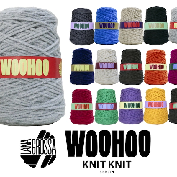 WOOHOO 200g Kone von Lana Grossa und Knit Knit Berlin Extrafeine Merinowolle 250 m