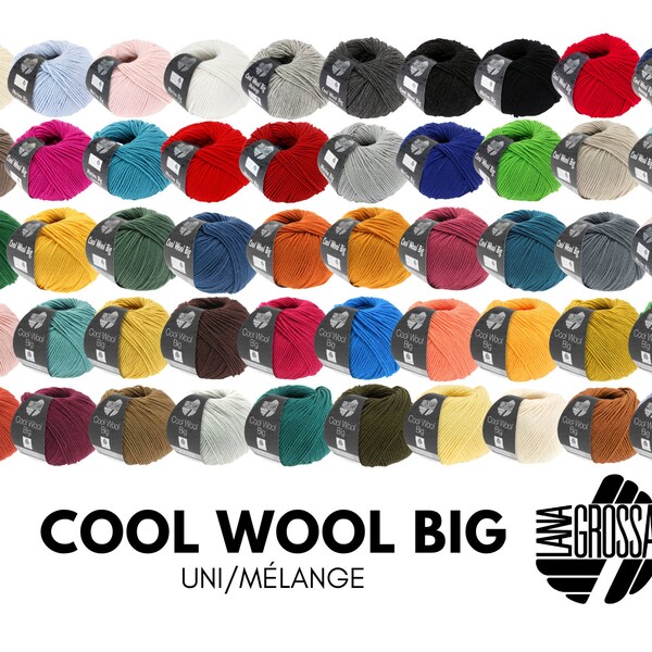 Lana Grossa COOL WOOL BIG 50 g pflegeleichtes Strickgarn aus extrafeiner Merinowolle 120 m