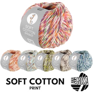 Lana Grossa SOFT COTTON Print 50 g weiches Baumwollgarn mit modernem Mikrofaseranteil 140 m