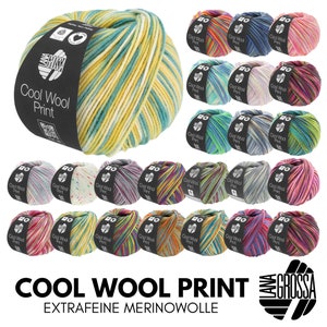 Lana Grossa COOL WOOL PRINT 50 g pflegeleichtes Strickgarn aus extrafeiner Merinowolle 160 m