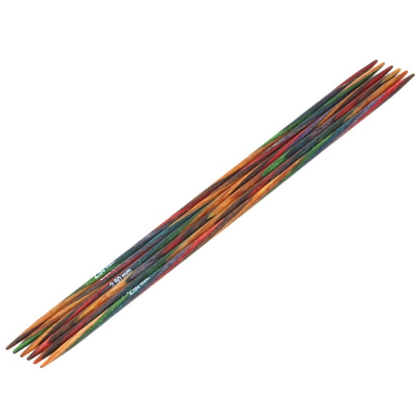 Lana Grossa Nadelspiel Strumpfstricknadeln Design-Holz Multicolor Länge 15cm/20 cm verschiedene Stärken