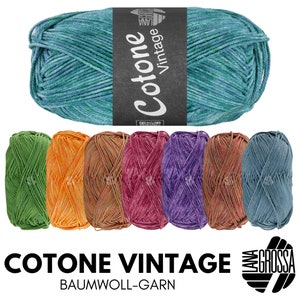 Lana Grossa COTONE VINTAGE 50 g bedrucktes Baumwoll-Basicgarn 125 m