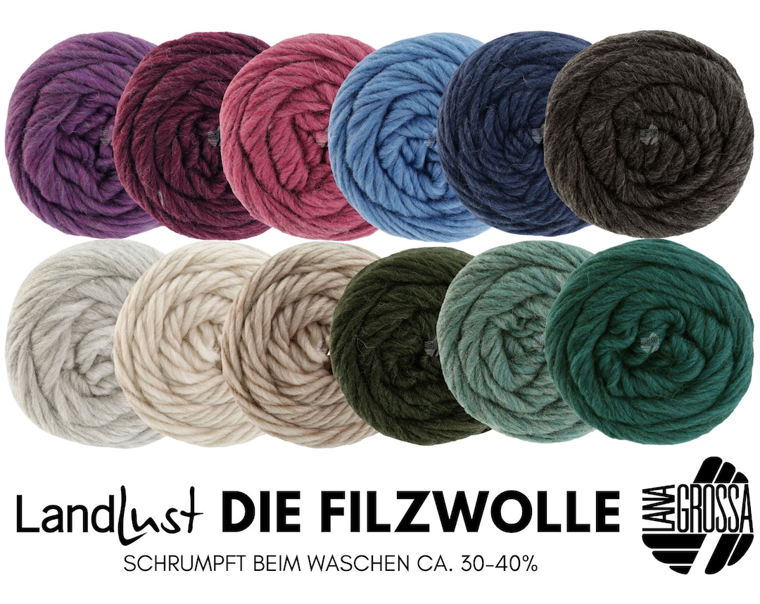 Lana Grossa LANDLUST Die FILZWOLLE Filzgarn Aus 100% Schurwolle