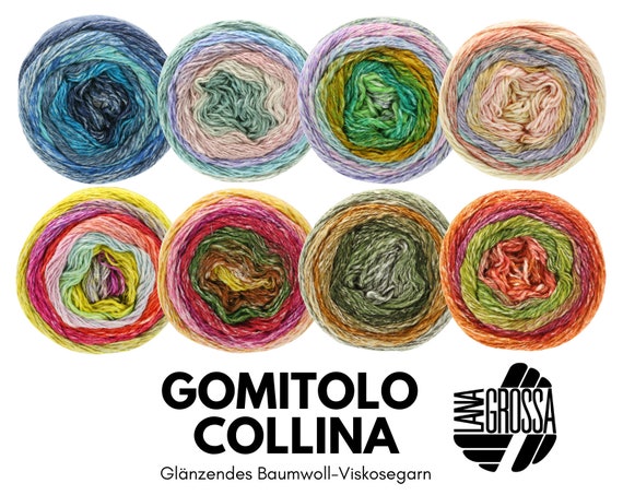 Lana Grossa GOMITOLO COLLINA 100 G Shiny Cotton Viscose Thread With Flame  Effect 260 M 