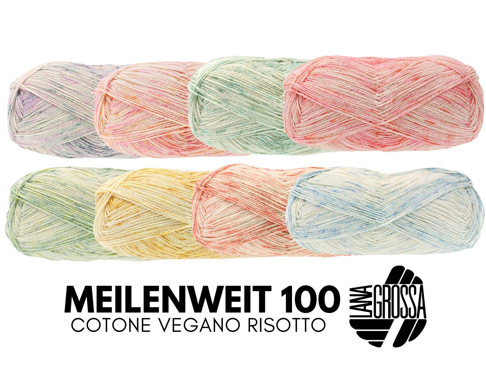 Lana Grossa MEILENWEIT 100 G Cotone Vegano Risotto Vegan 4-ply