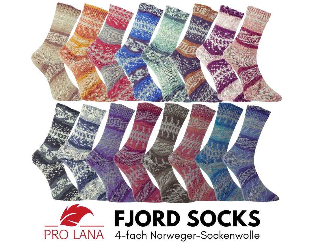 Frida's Wollhaus Pro Lana 100 G Golden Socks Sockenwolle - 4-fädig, Norweger Effekt, 420 M Lauflänge