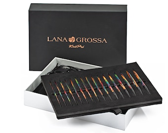 Lana Grossa VARIO Rundstricknadel-Set Design-Holz Multicolor 3,5 - 8,0 mm
