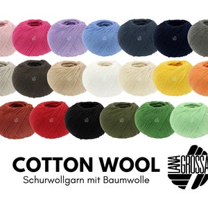 Lana Grossa COTTON WOOL (Linea Pura) 50 g klassisches Schurwollgarn mit Baumwolle 195 m