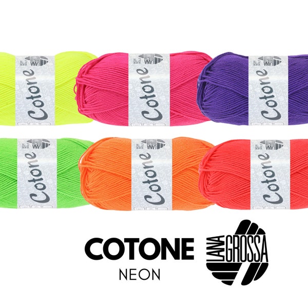 Lana Grossa COTONE NEON 50 g Neon Wolle Baumwollgarn in sechs Neon-Farben 125 m