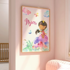 Personalisiertes Fee Namen Poster: Mädchens Kinderzimmer Dekor